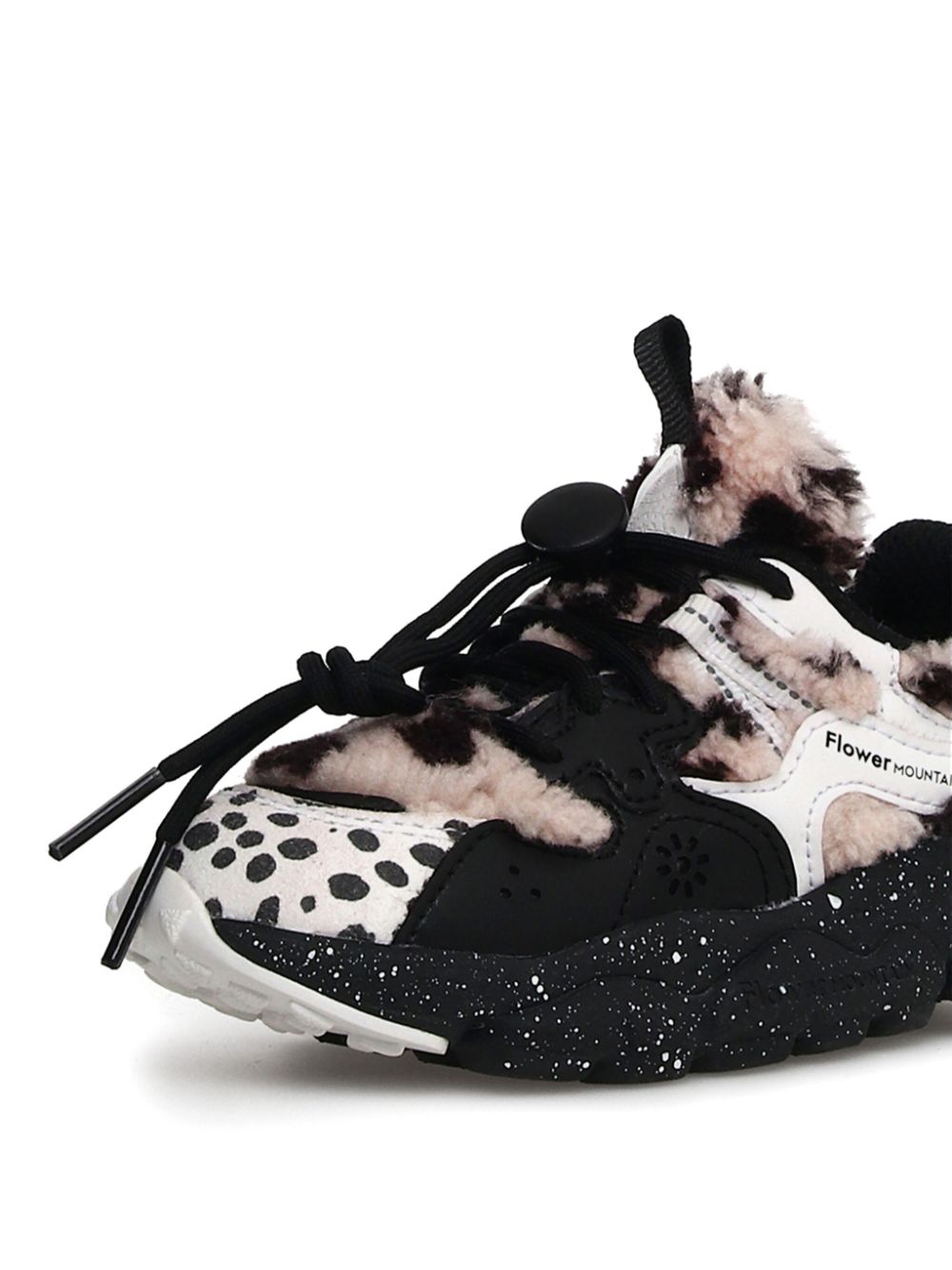 FLOWER MOUNTAIN KIDS Sneakers met vlakken van imitatiebont Bruin