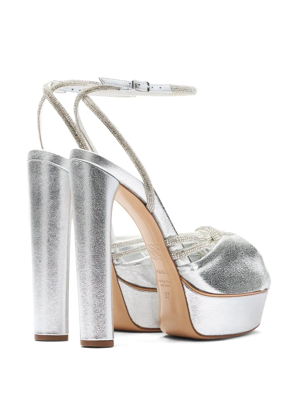 Casadei 140mm Taylor Flora Wonder platform sandals Silver