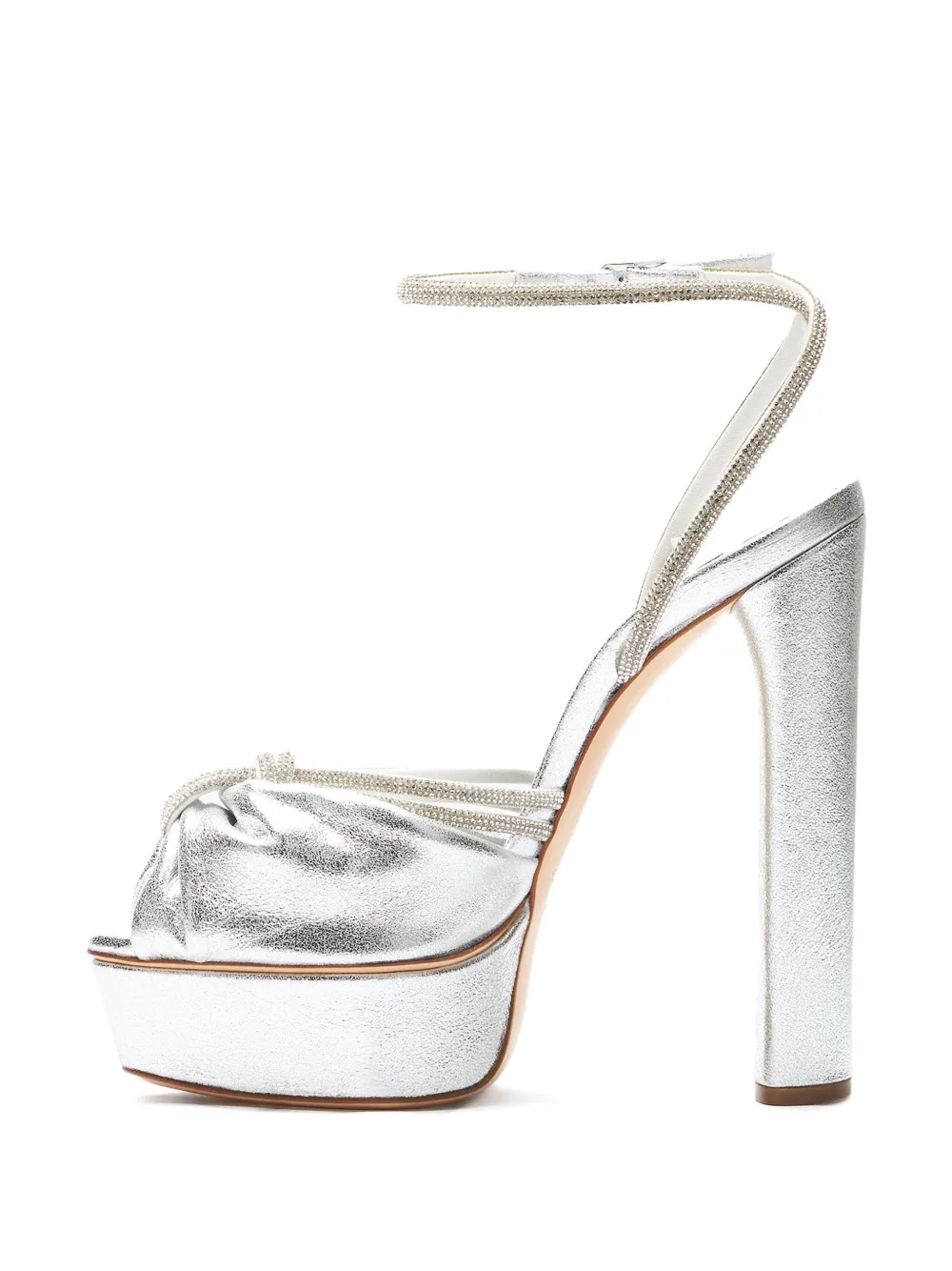 Casadei 140mm Taylor Flora Wonder platform sandals Silver