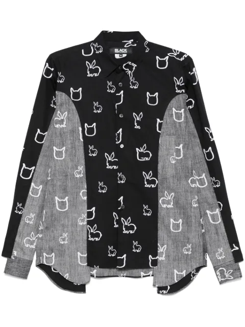 Black Comme Des Garcons graphic-print shirt Men