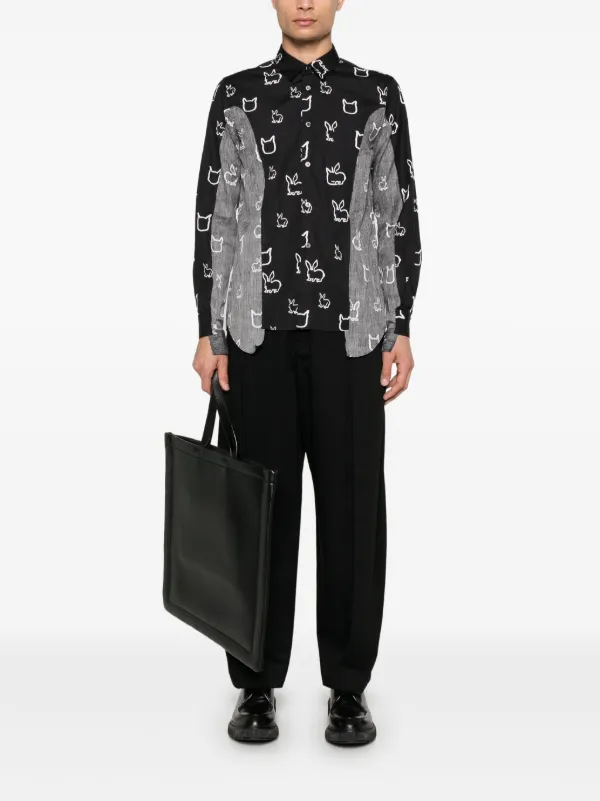 COMME des GARÇONS BLACK シャツ Sサイズ ブラック Black Comme Des Garçons グラフィック シャツ | ブラック | FARFETCH JP
