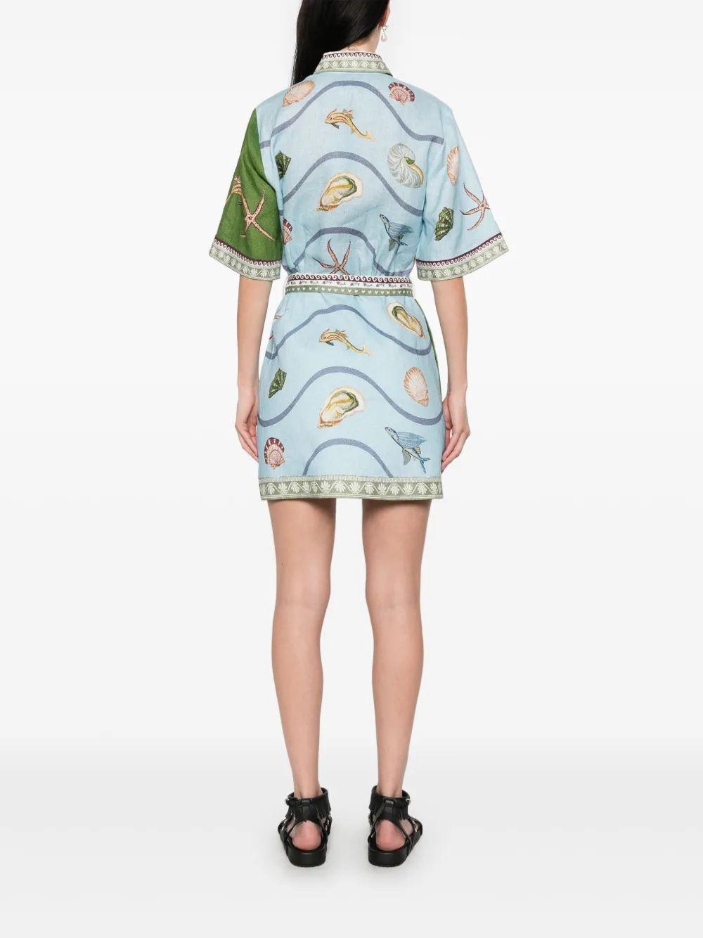 ALEMAIS Bath House mini-jurk Groen