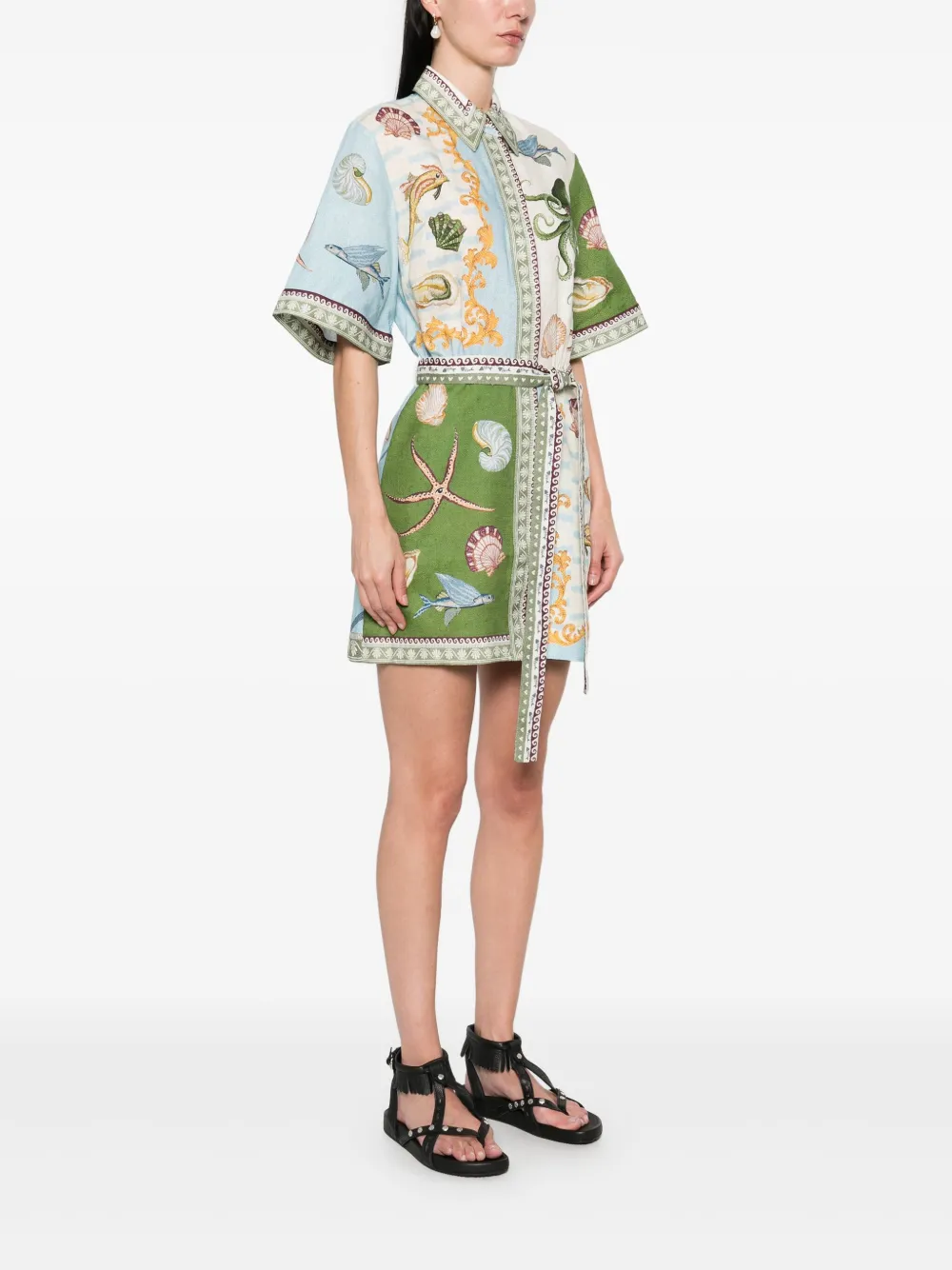 ALEMAIS Bath House mini-jurk Groen