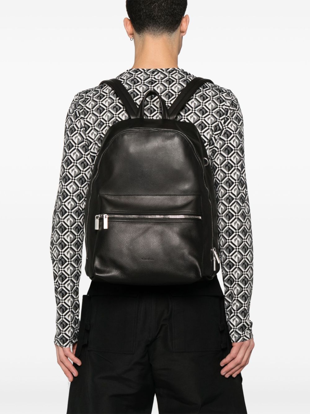 Rick Owens leather backpack - Zwart