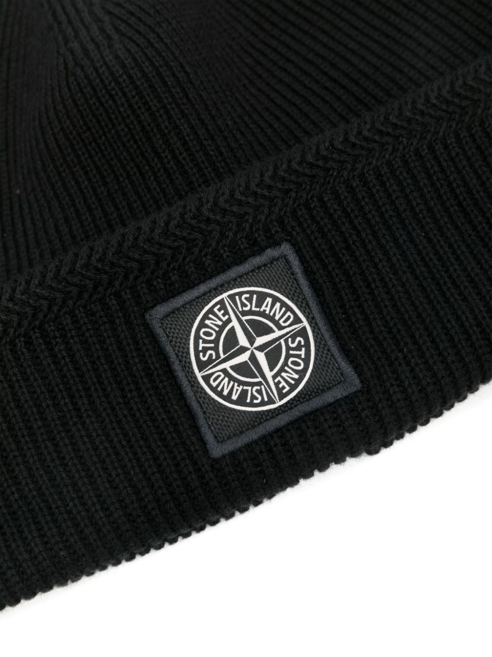 Stone Island Compass-patch beanie - Zwart