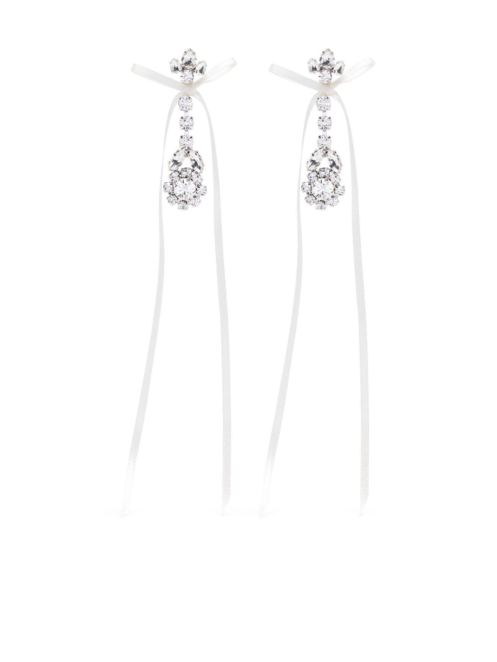 Simone Rocha Bow Ribbon drop earrings - White