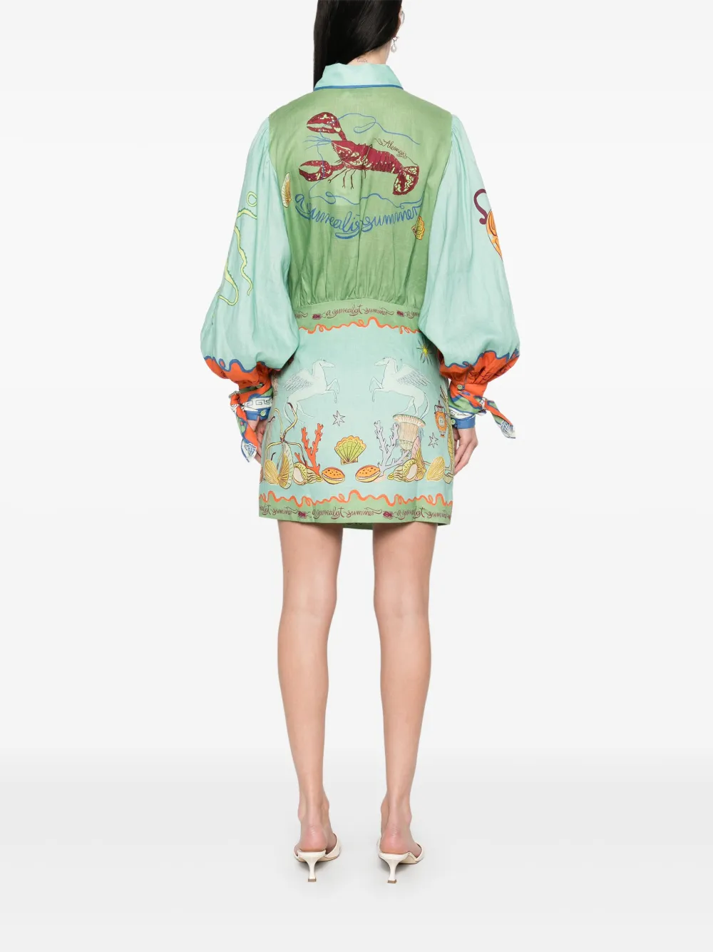 ALEMAIS SURREALIST SUMMER MINI SHIRTDRESS