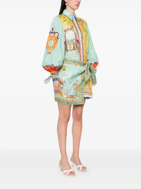ALEMAIS Surrealist Summer mini shirtdress 4931D - 2