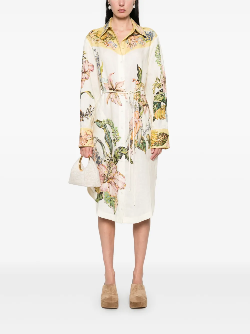 ALEMAIS Oleander midi-jurk - Geel