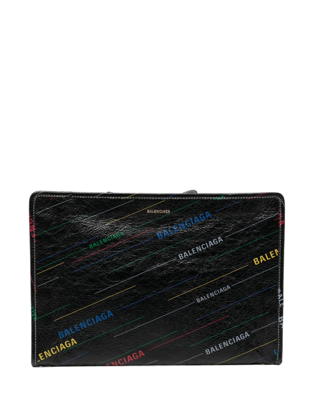 Balenciaga Pre owned logo print Bazar Pouch Black