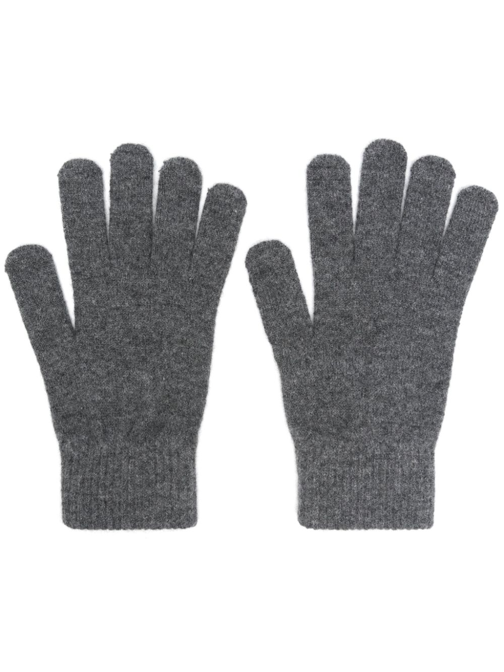 Yves Salomon Fine-knit Gloves In 灰色