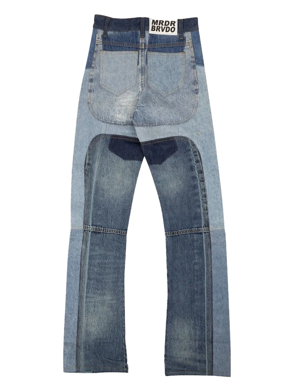 Who Decides War Upcycled Patchwork jeans - Blauw