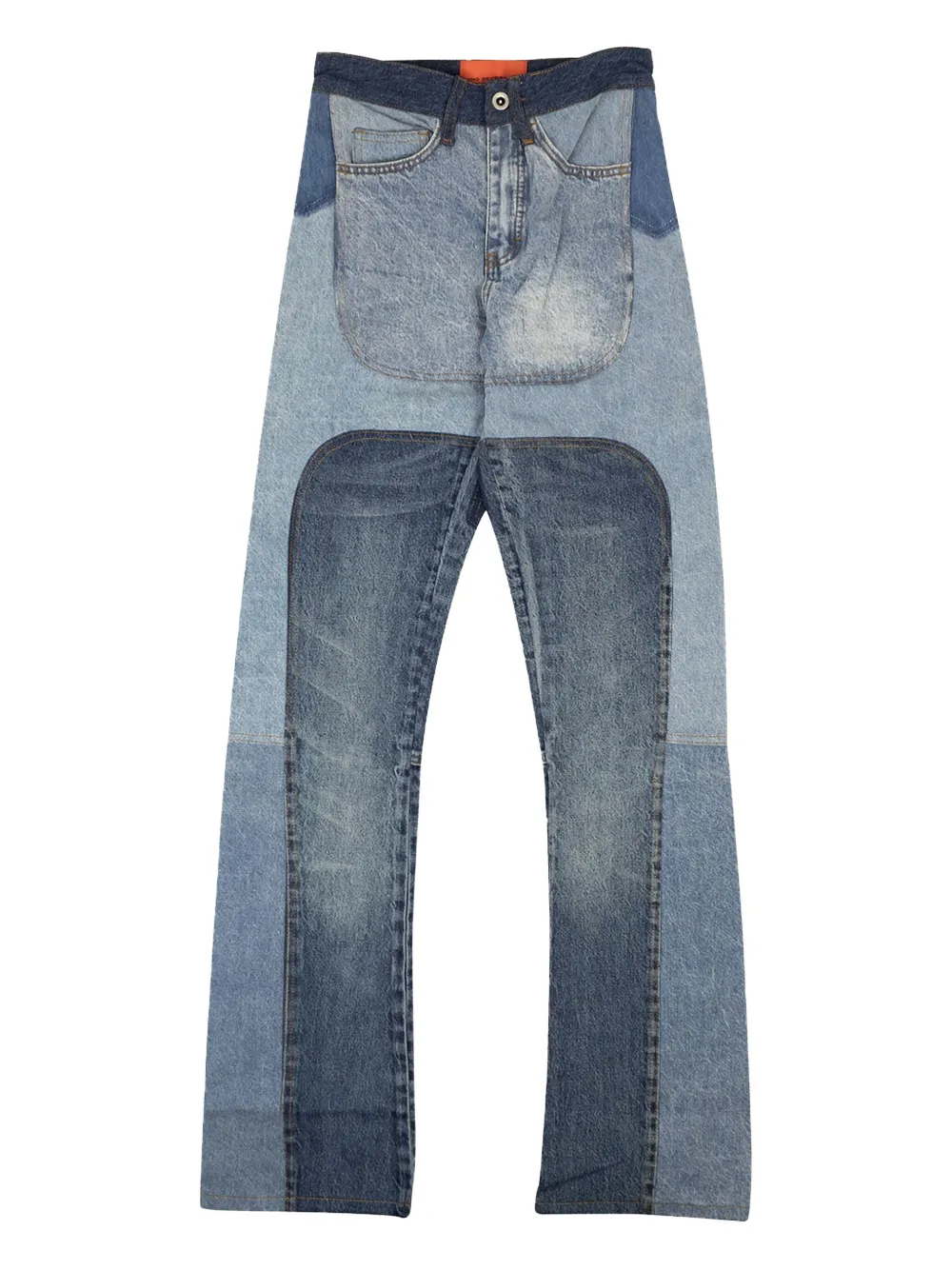 Who Decides War Upcycled Patchwork jeans Blauw