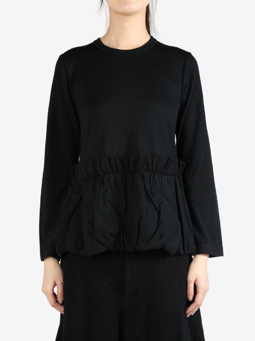 Comme Des Garçons Comme Des Garçons draped hem blouse – Black