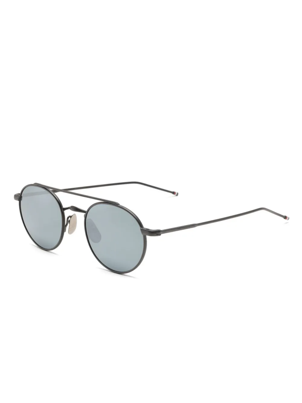 Thom Browne Eyewear Zonnebril met ovalen montuur - Zwart