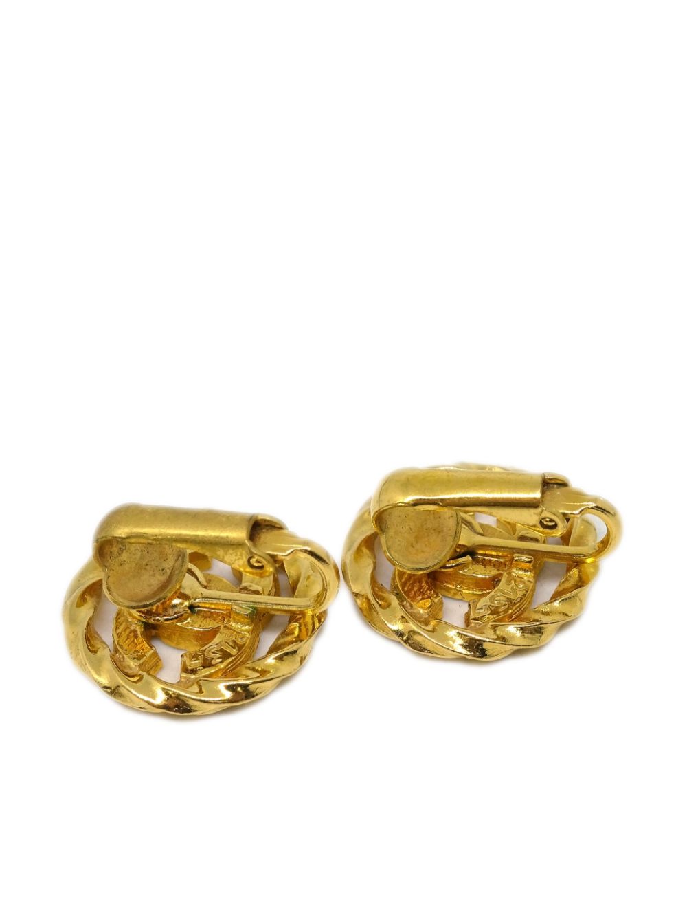 Pre-owned Chanel 1990-2000s Cc Clip-on Earrings In Gold