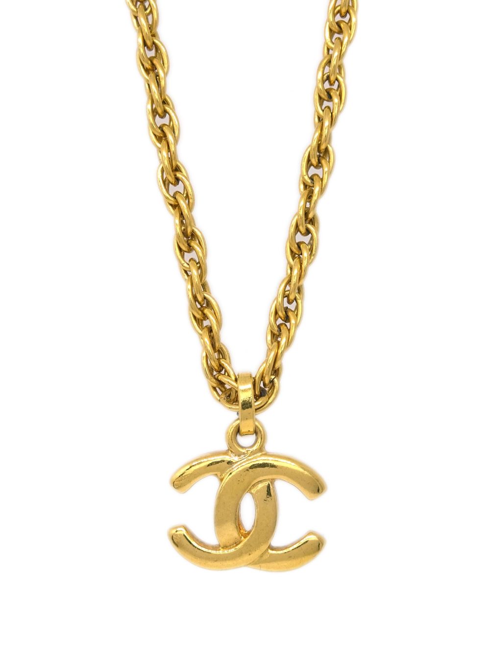 CHANEL Pre-Owned 1990-2000s halsketting met CC-hanger - Goud