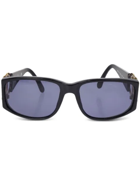 HOT SALE CHANEL 1990-2000s rectangle-frame sunglasses Women