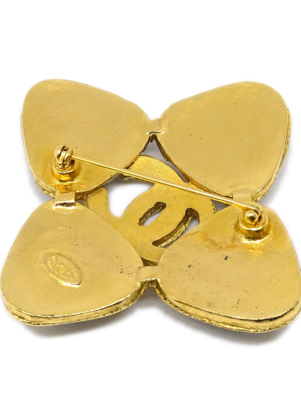 Pre-owned Chanel 1994 Gripoix Brooch In Gold