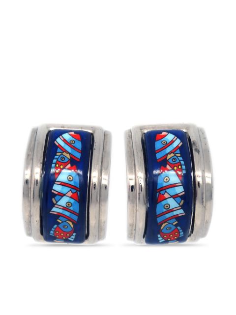 Hermes 1990-2000s enamel cloisonne clip-on earrings Women