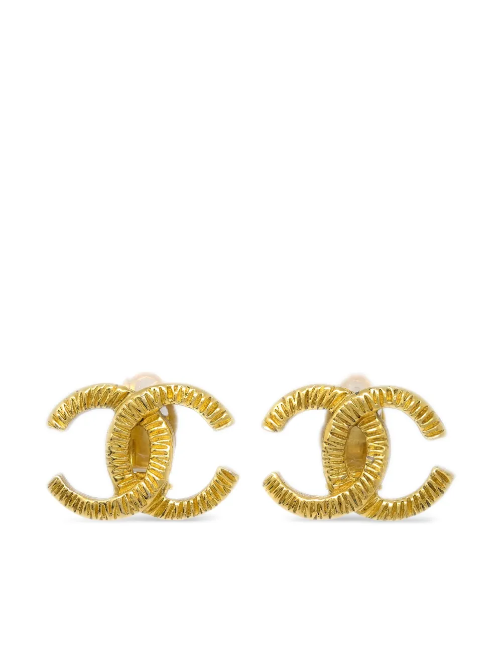 Pre-owned Chanel 1990-2000s Cc Clip-on Earrings In Gold