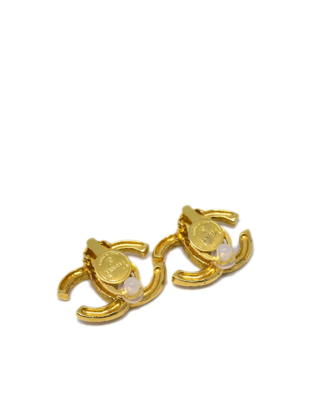 Pre-owned Chanel 1990-2000s Cc Clip-on Earrings In Gold