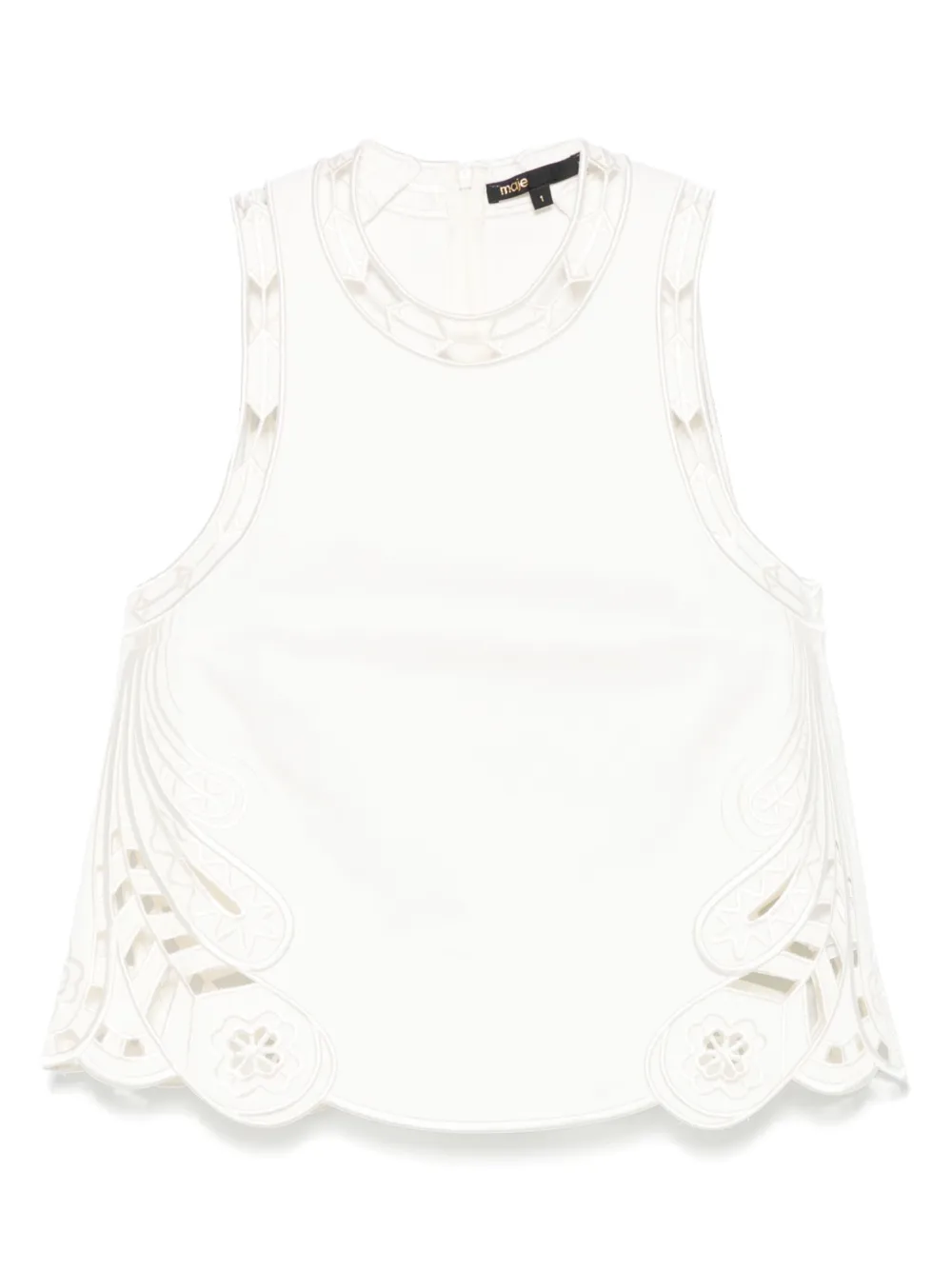 Maje Tanktop met borduurwerk Beige