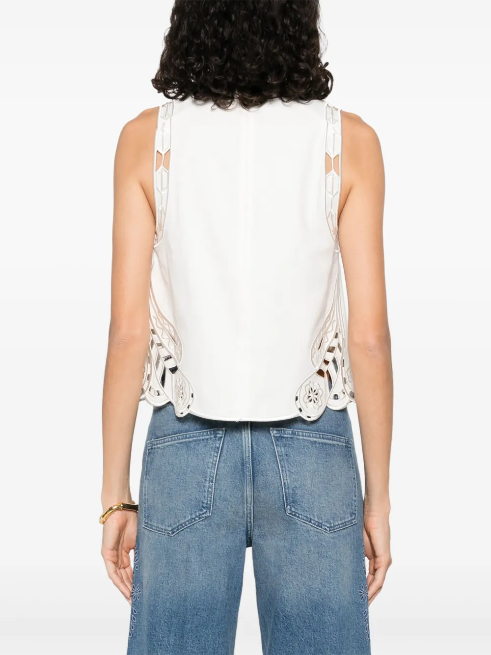 Maje Tanktop met borduurwerk Beige