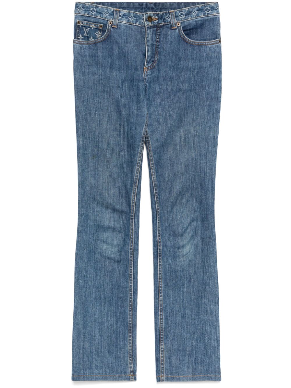 1990-2000s Louis Vuitton Monogram Denim Long Pants