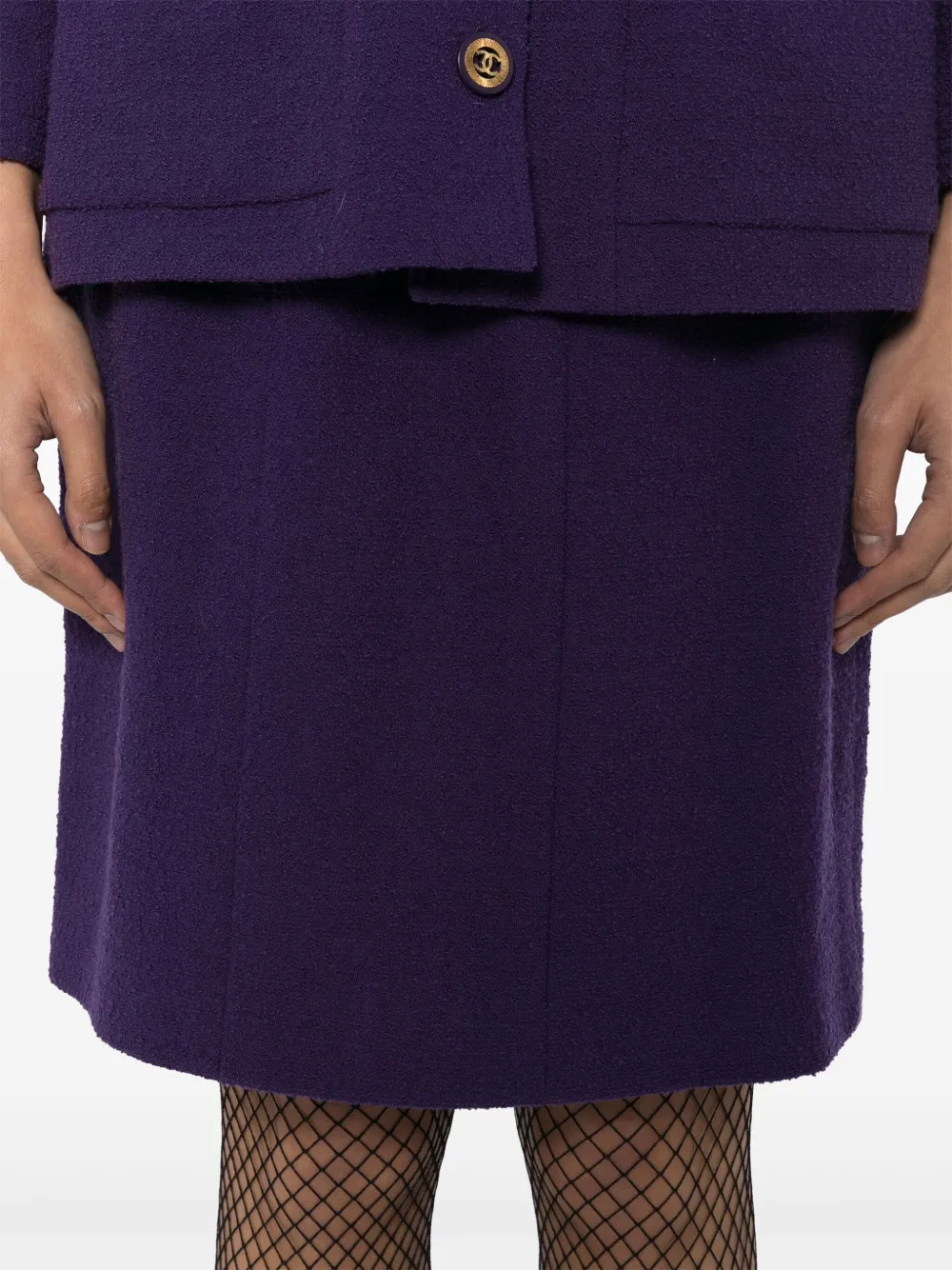 Pre-owned Chanel 1990-2000s Suit Jacket Skirt In Purple