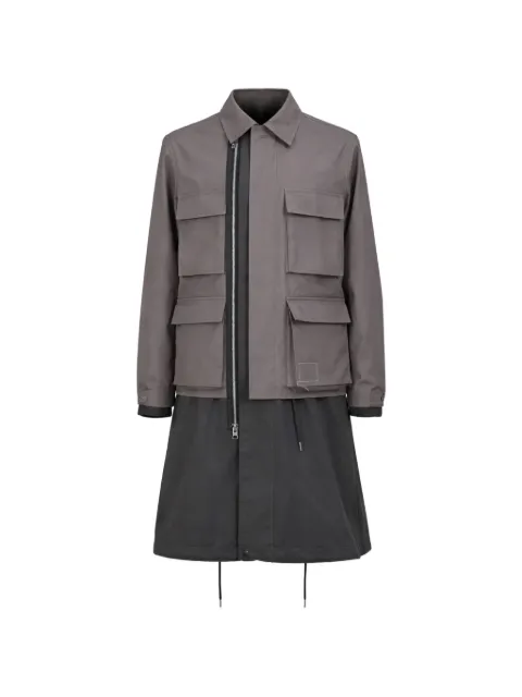 sacai double-layer pocket coat