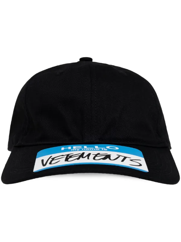 VETEMENTS logo-patch Cap | Black | FARFETCH CH