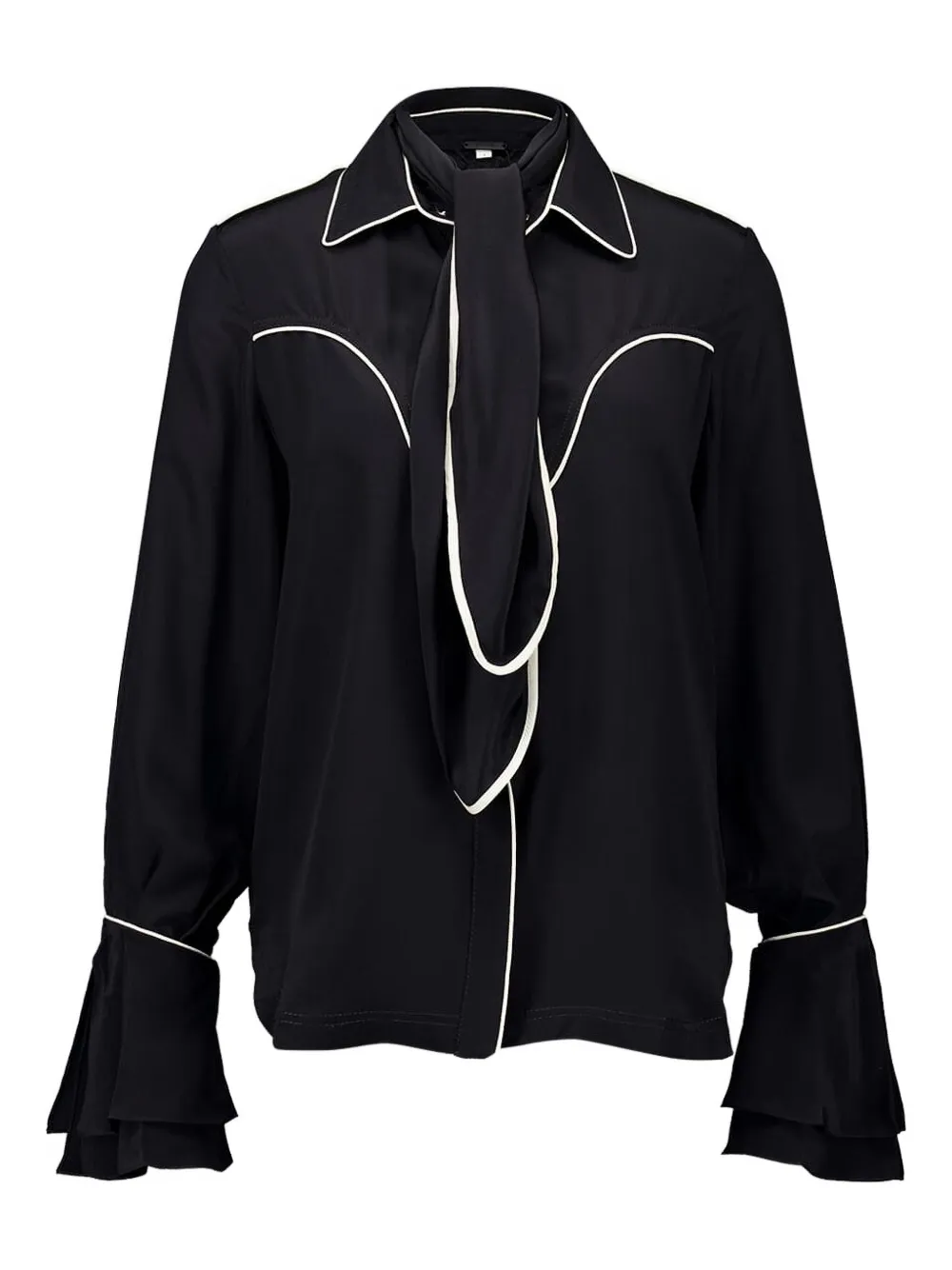 Johanna Ortiz piped-cuff shirt | Black | Image 1