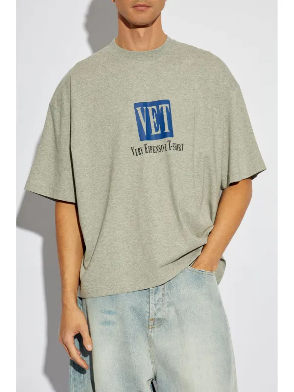 VETEMENTS logo-print Cotton t-shirt | Grey | FARFETCH