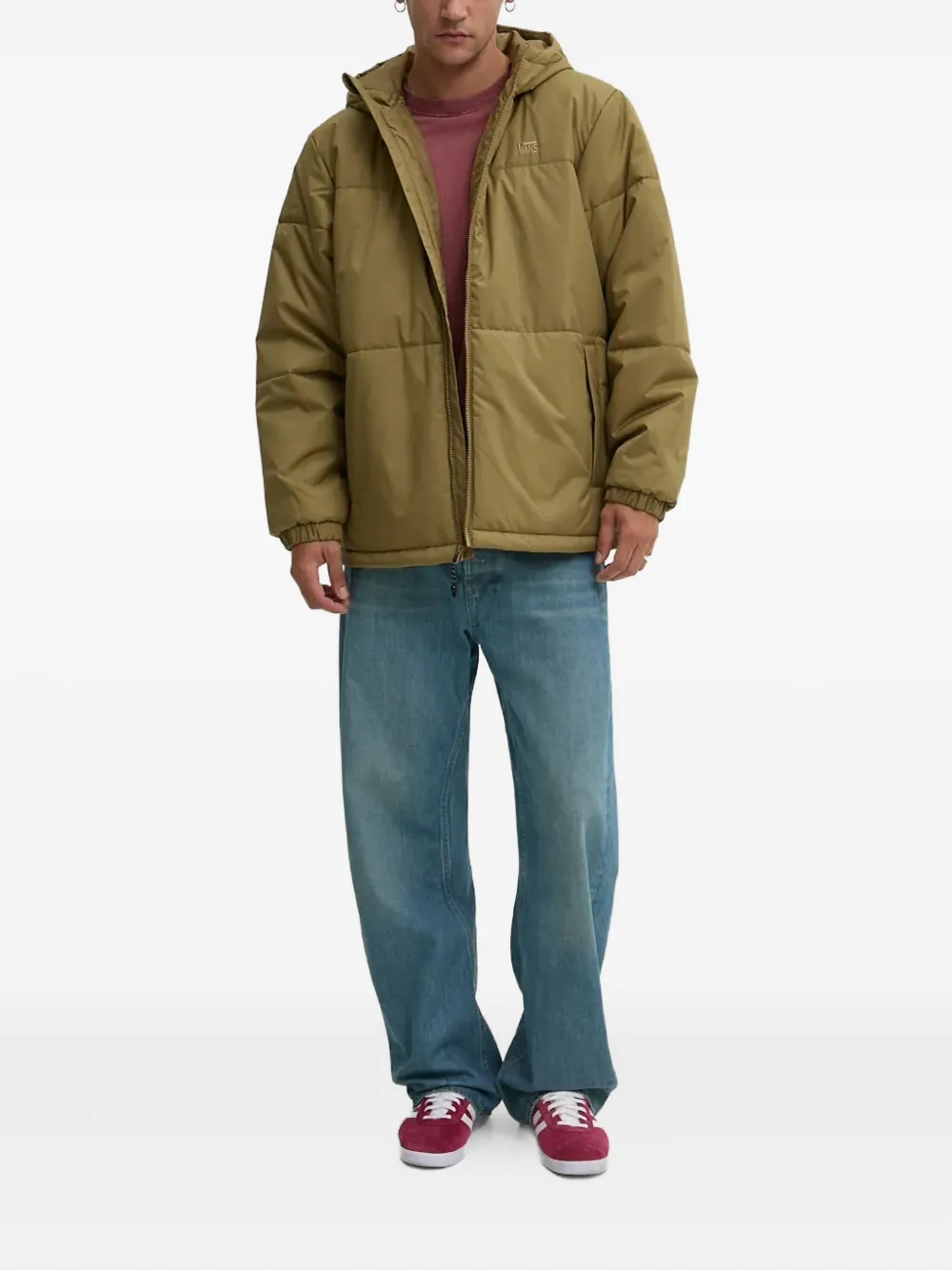Vans Gewatteerd jack met geborduurd logo Bruin