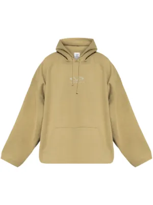 MM6 Maison Margiela numbers-embroidered Fleece Hoodie | Brown