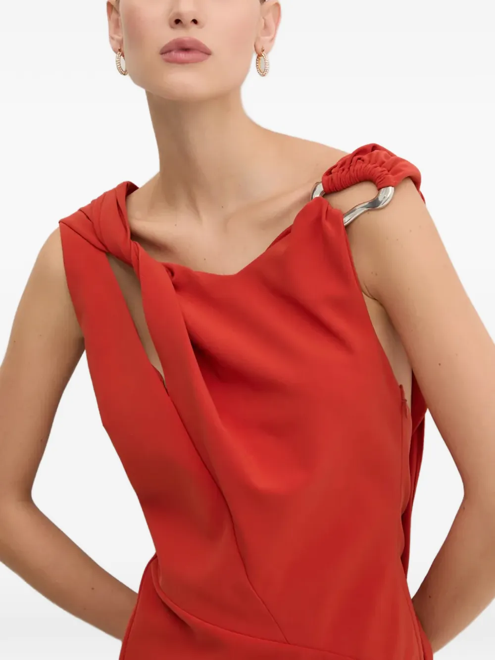 Stine Goya Maxi-jurk met uitgesneden details en ringdetail Rood