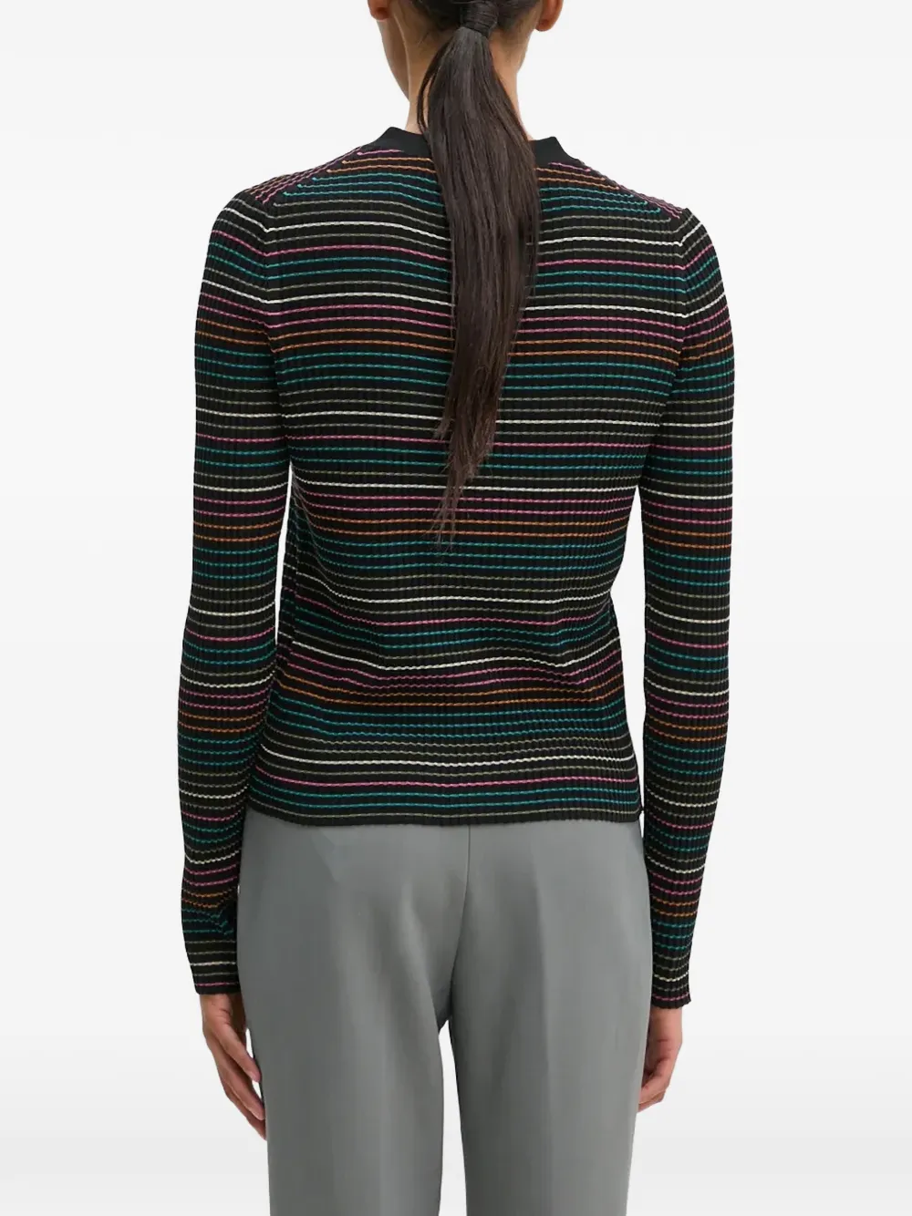 PS Paul Smith Gestreept vest met knopen Zwart