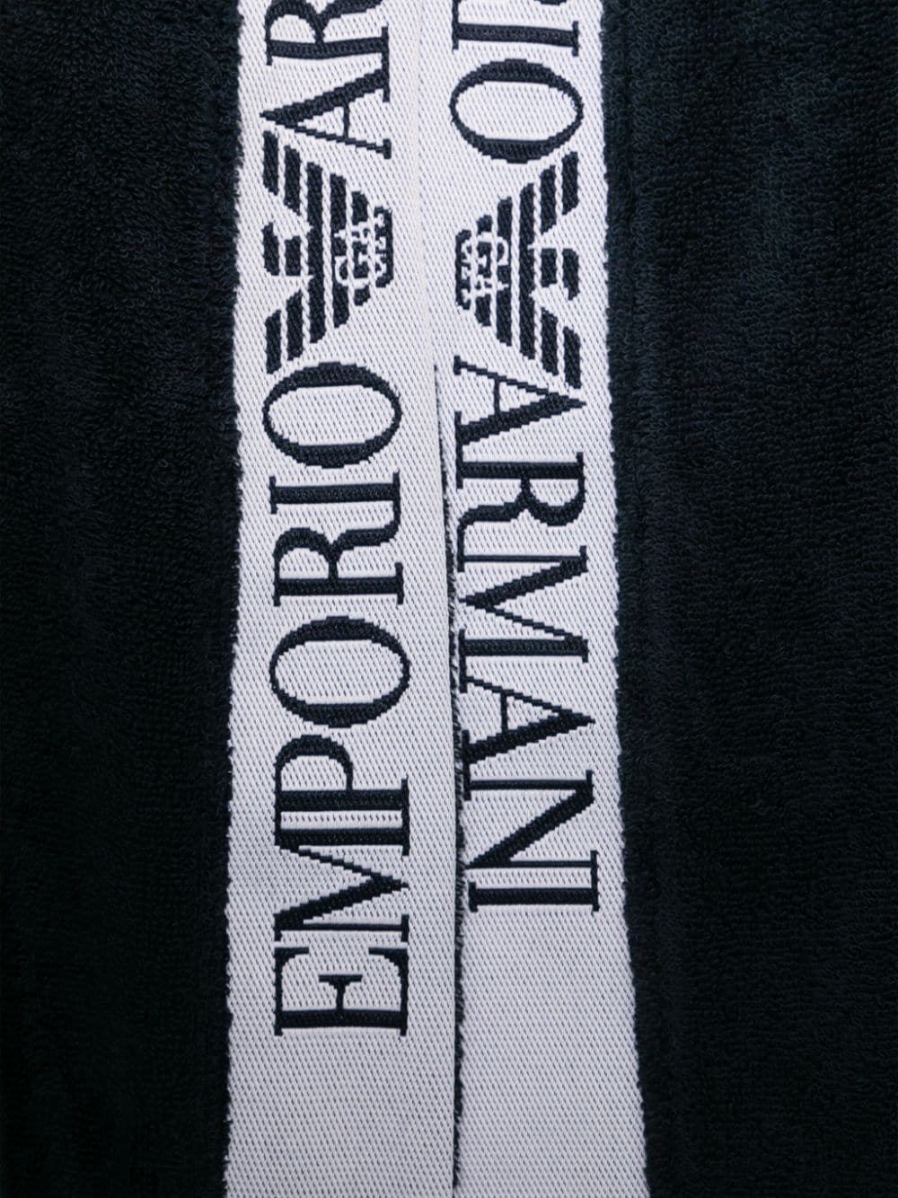 Shop Emporio Armani Logo-tape Bath Robe In Blue