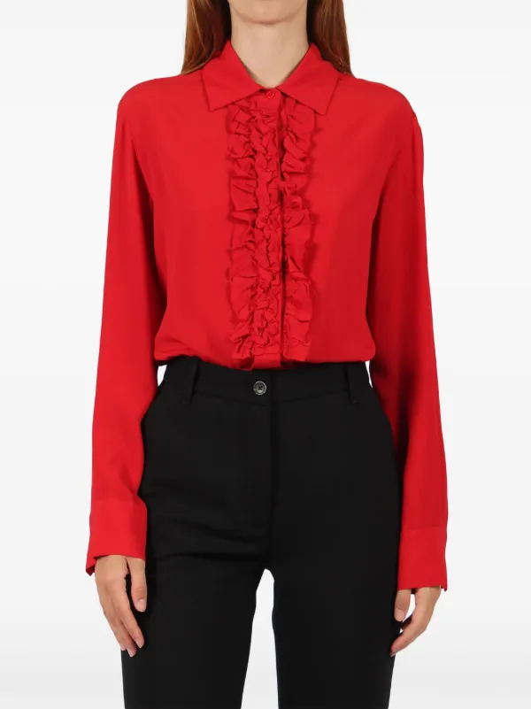 red ruffle shirt