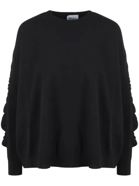 Nude ruched sweater