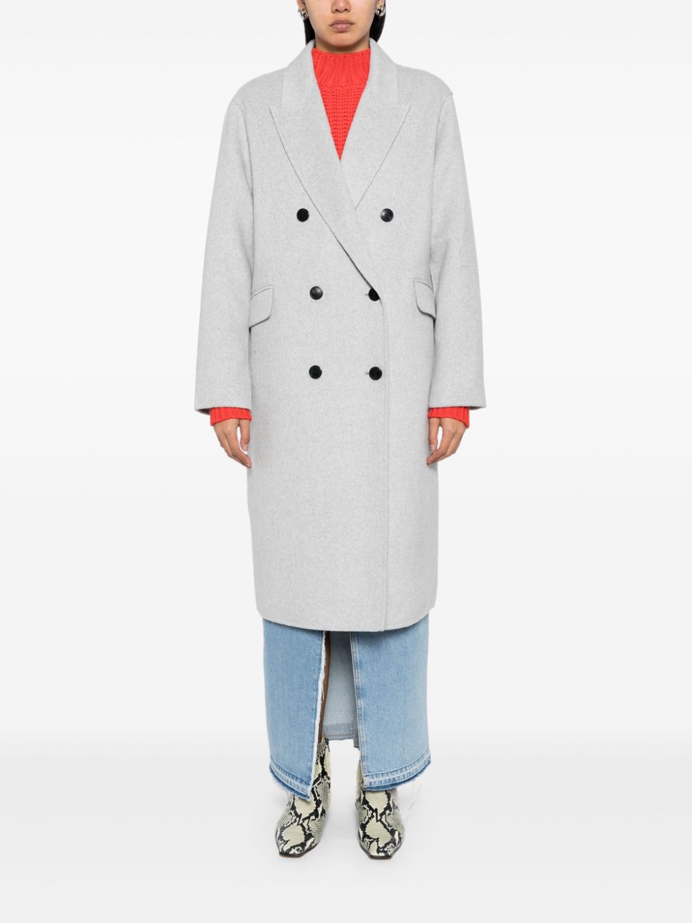 b+ab Double-breasted overcoat - Grey