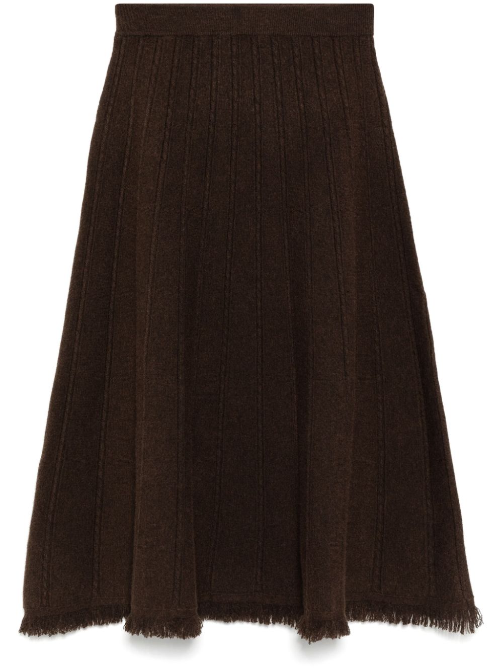 Ribbed knit A-line skirt