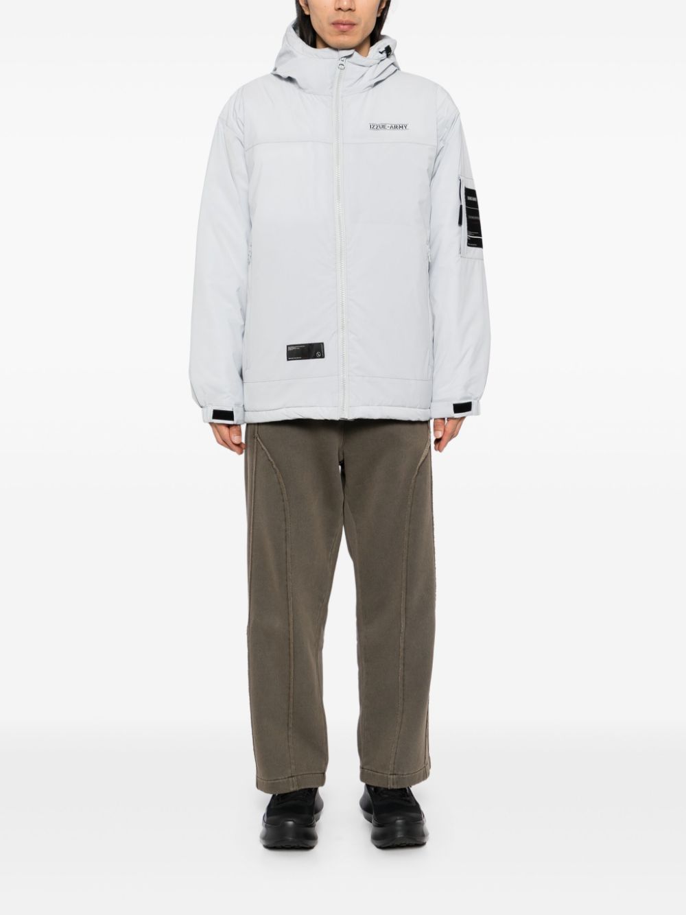 izzue logo padded jacket - White