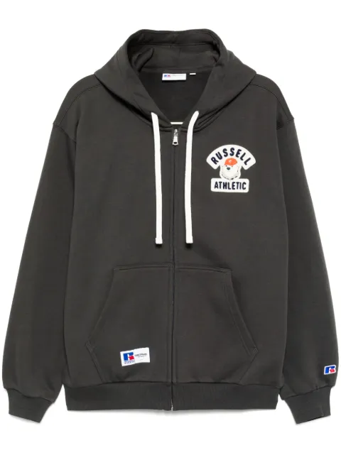 CHOCOOLATE logo-patched zip up hoodie
