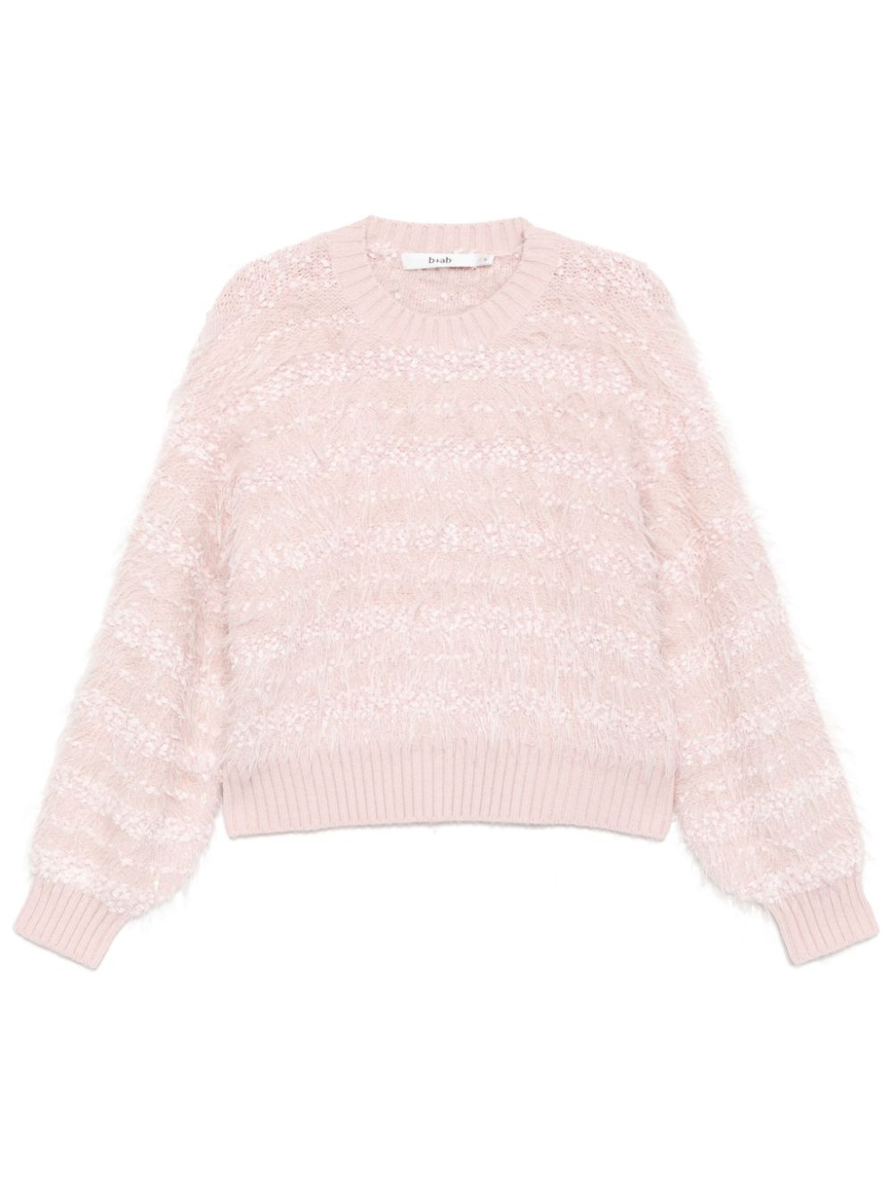 Textured crew neck knit sweatshirt