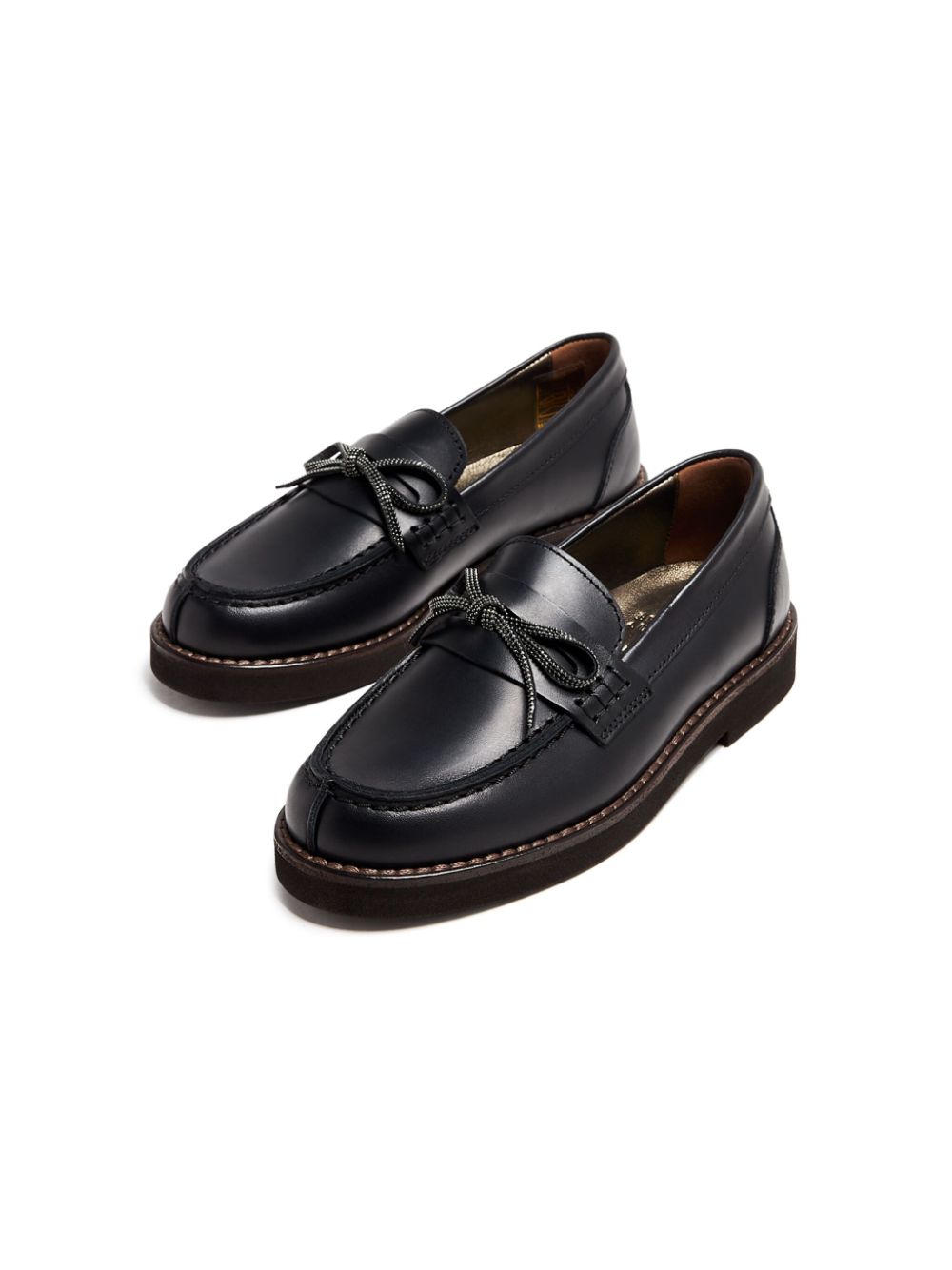 Brunello Cucinelli Kids Loafers verfraaid met monili kralen Zwart