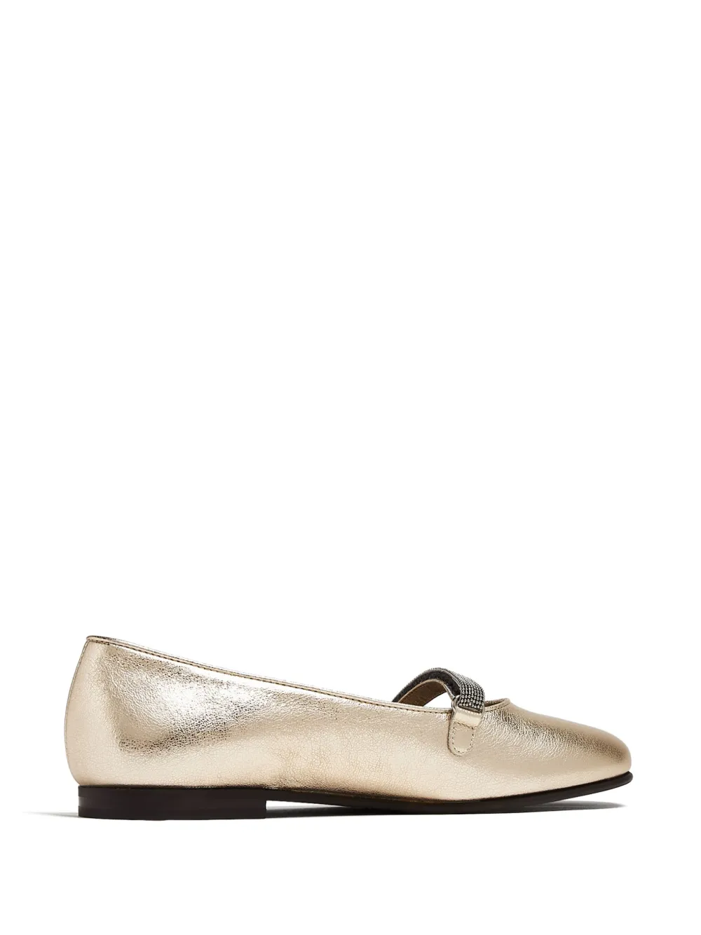 Brunello Cucinelli Monili Ballerina Shoes In Gold