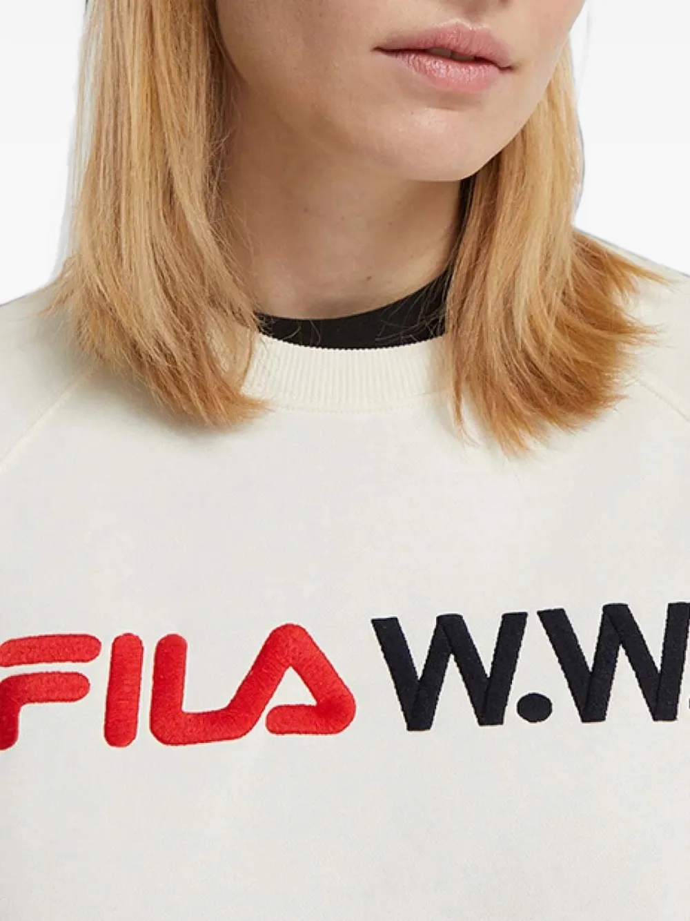Fila Sweater met ronde hals en logo op de borst Wit