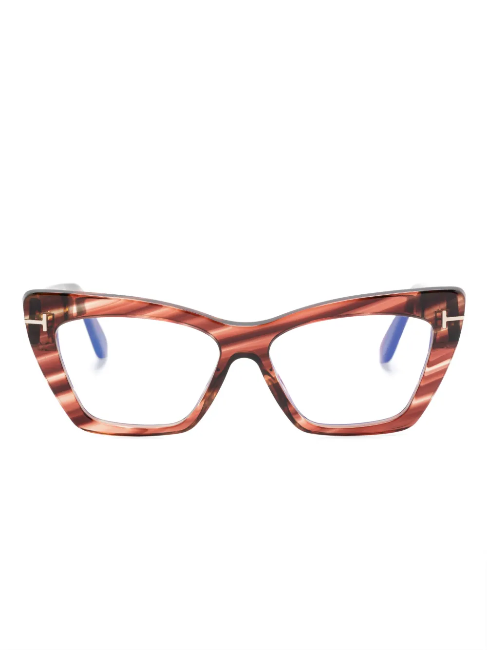 TOM FORD Eyewear キャットアイ眼鏡フレーム - ブラウン TOM FORD Eyewear キャットアイ眼鏡フレーム - ブラウン